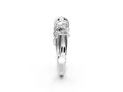 Round Cut Lab-Grown Diamond Multi-Row Channel-Set Wedding Band in Sterling Silver