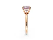 Minimalist Solitaire Engagement Ring Setting for Fancy Pink Princess Cut Center with Thin Band and Prong Head in Rose Gold