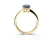 Solitaire Engagement Ring Setting for Fancy Blue Radiant Cut Center with Channel-Set Accent Band and Prong Head in Yellow Gold