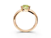 Tension Engagement Ring Setting for Fancy Yellow Cushion Cut Center with Wide Flat Band and Tension Head in Rose Gold