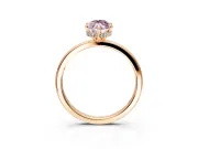 Hidden Halo Engagement Ring Setting for Fancy Pink Marquise Center with Plain Band and Tall Prong Head in Rose Gold