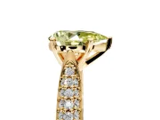 Solitaire Engagement Ring Setting for Fancy Yellow Pear-Shaped Center with Multi-Row Accents and Prong Head in Yellow Gold