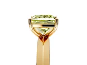 Solitaire Engagement Ring Setting for Fancy Yellow Princess Cut Center with Wide Knife Ridge Band and Prong Head in Yellow Gold
