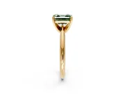 Solitaire Engagement Ring Setting for Fancy Green Asscher Cut Center with Knife Ridge Band and Claw Prong Head in Yellow Gold