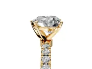 Open Basket Engagement Ring Setting for Heart-Shaped Center with Pave Band and Prong Head in Yellow Gold