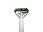 Solitaire Engagement Ring Setting for Fancy Green Emerald Cut Center with Narrow Cathedral Band and Prong Head in Platinum