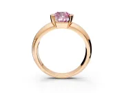 Tension Engagement Ring Setting for Fancy Pink Cushion Cut Center with Wide Flat Band and Tension Head in Rose Gold