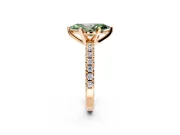 Solitaire Engagement Ring Setting for Fancy Green Marquise Center with Large Accents and Prong Head in Rose Gold