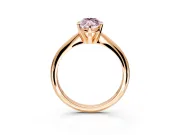 Solitaire Engagement Ring Setting for Fancy Pink Marquise Center with Knife Ridge Band and Claw Prong Head in Rose Gold
