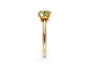 Solitaire Engagement Ring Setting for Fancy Yellow Round Cut Center with Knife Ridge Band and Claw Prong Head in Yellow Gold