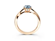 Solitaire Engagement Ring Setting for Fancy Blue Oval Center with Plain Bypass Twist Band and Prong Head in Rose Gold