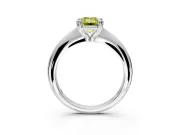 Solitaire Engagement Ring Setting for Fancy Yellow Emerald Cut Center with Reverse Tapered Band and Prong Head in Platinum