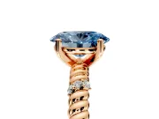 Rope Engagement Ring Setting for Fancy Blue Oval Center with Accent Shoulders and Prong Head in Rose Gold