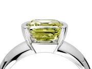 Tension Engagement Ring Setting for Fancy Yellow Asscher Cut Center with Wide Flat Band and Tension Head in Sterling Silver