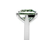 Solitaire Engagement Ring Setting for Fancy Green Princess Cut Center with Tapered Shoulders and Prong Head in Platinum