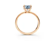 Minimalist Solitaire Engagement Ring Setting for Fancy Blue Oval Center with Thin Band and Prong Head in Rose Gold