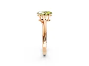 Solitaire Engagement Ring Setting for Fancy Yellow Oval Center with Plain Bypass Twist Band and Prong Head in Rose Gold