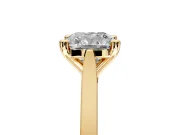 Solitaire Engagement Ring Setting for Cushion Cut Center with Tapered Shoulders and Prong Head in Yellow Gold