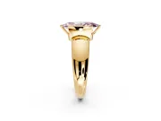 Tension Engagement Ring Setting for Fancy Pink Marquise Center with Wide Flat Band and Tension Head in Yellow Gold