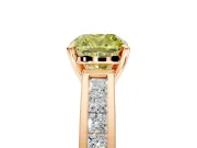 Solitaire Engagement Ring Setting for Fancy Yellow Cushion Cut Center with Princess Cut Channel Band and Prong Head in Rose Gold