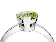 Solitaire Engagement Ring Setting for Fancy Yellow Heart-Shaped Center with Plain Band and Flat Tab Prong Head in Sterling Silver
