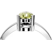 Solitaire Engagement Ring Setting for Fancy Yellow Pear-Shaped Center with Plain Band and Flat Tab Prong Head in Sterling Silver