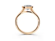 Solitaire Engagement Ring Setting for Heart-Shaped Center with V Split Shank and Bezel Head in Rose Gold