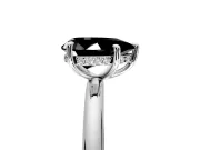 Hidden Halo Engagement Ring Setting for Fancy Black Pear-Shaped Center with Thin Rounded Band and Prong Head in Platinum