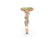 Solitaire Engagement Ring Setting for Fancy Yellow Marquise Center with Bar-Station Pave Twist and Prong Head in Rose Gold