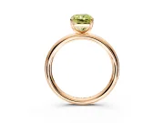 Low-Set Solitaire Engagement Ring Setting for Fancy Yellow Radiant Cut Center with Thin Plain Band and Prong Head in Rose Gold