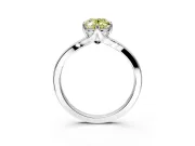 Solitaire Engagement Ring Setting for Fancy Yellow Oval Center with Plain Split Shank and Prong Head in Platinum