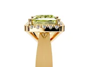 Halo Engagement Ring Setting for Fancy Yellow Princess Cut Center with Square Band and Prong Head in Yellow Gold