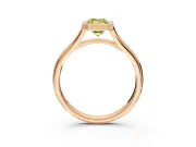 Solitaire Engagement Ring Setting for Fancy Yellow Emerald Cut Center with V Split Shank and Bezel Head in Rose Gold