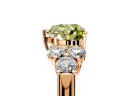 Cluster Engagement Ring Setting for Fancy Yellow Heart-Shaped Center with Round Cut Accent Frame and Prong Head in Rose Gold