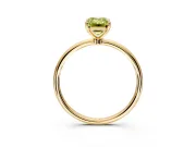 Solitaire Engagement Ring Setting for Fancy Yellow Emerald Cut Center with Straight Thin Band and Prong Head in Yellow Gold