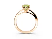 Solitaire Engagement Ring Setting for Fancy Yellow Cushion Cut Center with Basket Rail and Prong Head in Rose Gold