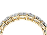 Princess Cut Lab-Grown Diamond Half Eternity Wedding Band with Shared-Prong Setting in Yellow Gold