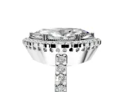 Halo Engagement Ring Setting for Marquise Center with Inner Milgrain Border and Prong Head in Sterling Silver