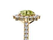 Halo Engagement Ring Setting for Fancy Yellow Round Cut Center with Single-Row Pave, Open Basket and Prong Head in Yellow Gold