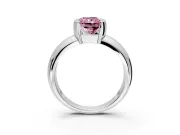Tension Engagement Ring Setting for Fancy Pink Radiant Cut Center with Wide Flat Band and Tension Head in Platinum