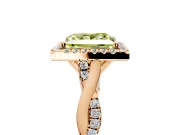 Halo Engagement Ring Setting for Fancy Yellow Princess Cut Center with Twist Band and Prong Head in Rose Gold