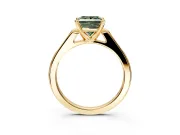 Solitaire Engagement Ring Setting for Fancy Green Princess Cut Center with Channel Accents and Prong Head in Yellow Gold