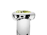 Solitaire Engagement Ring Setting for Fancy Yellow Pear-Shaped Center with Wide Band and Bezel Head in Platinum