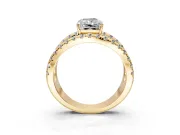 Solitaire Engagement Ring Setting for Radiant Cut Center with Wide-Open Split Shank and Prong Head in Yellow Gold