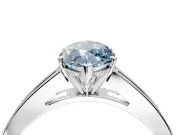 Solitaire Engagement Ring Setting for Fancy Blue Marquise Center with Princess Cut Channel Band and Prong Head in White Gold