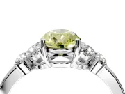 Solitaire Engagement Ring Setting for Fancy Yellow Pear-Shaped Center with Marquise Flower Shoulders and Prong Head in Platinum