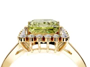 Starburst Halo Engagement Ring Setting for Fancy Yellow Princess Cut Center with Flat Cathedral Band and Prong Head in Yellow Gold