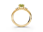 Solitaire Engagement Ring Setting for Fancy Yellow Emerald Cut Center with Grooved Bar Accent Band and Prong Head in Yellow Gold