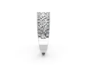 Round Cut Lab-Grown Diamond Infinity Twist Wedding Band with Pave Border Rows and Prong Setting in Platinum