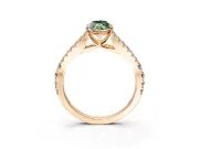 Solitaire Engagement Ring Setting for Fancy Green Marquise Center with Pave Split Shank and Prong Head in Rose Gold